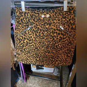 Top shop leopard pattern skirt